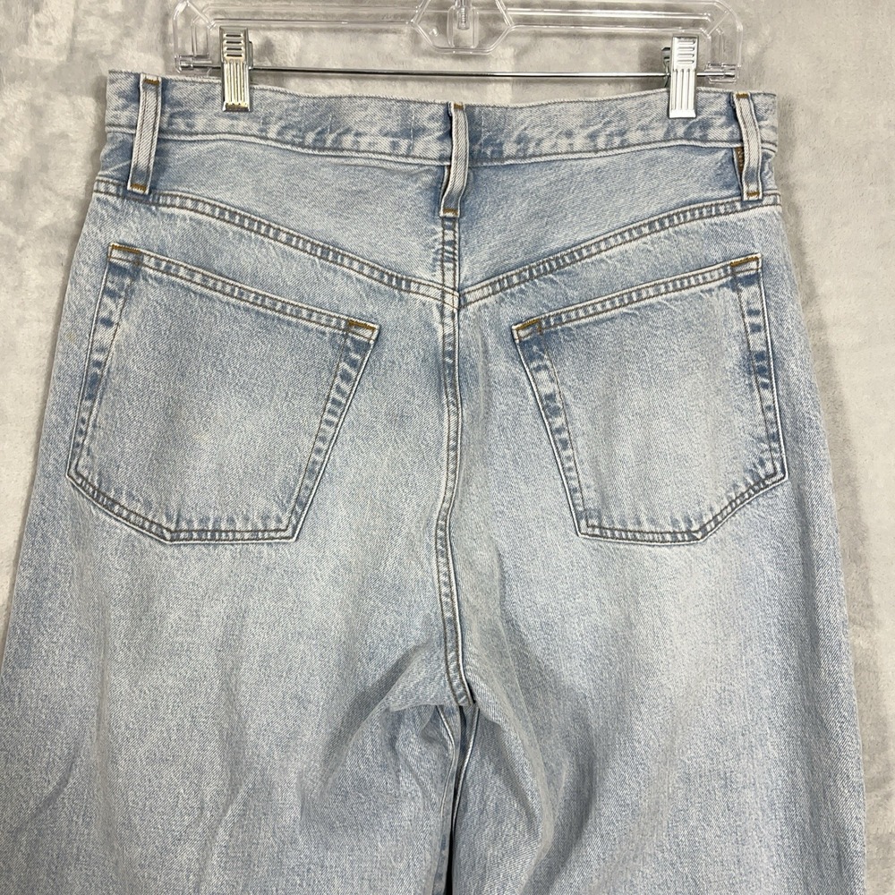FRAME Womens Le Low Baggy Wide Leg Jeans Ettie Grind Light Wash 30 Button Fly - Picture 7 of 10
